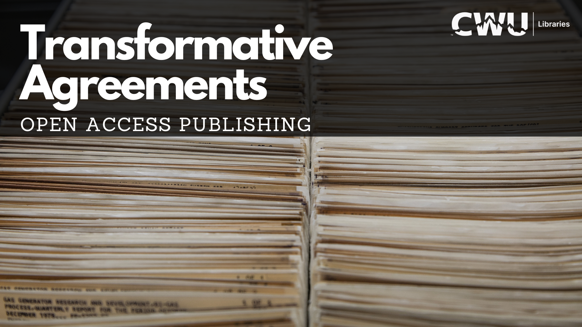 Transformative Agreements Open Access publishing