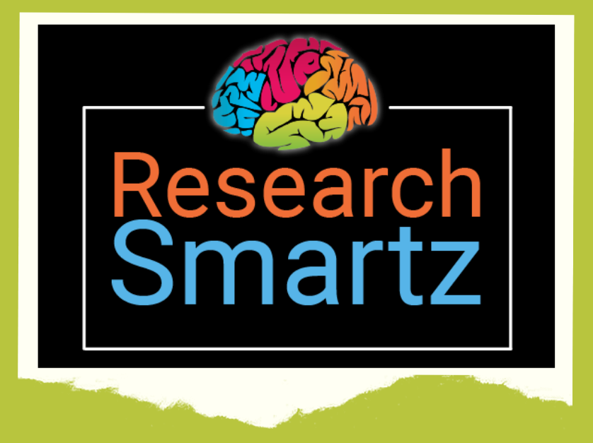Research Smartz logo with colorful brain drawing.